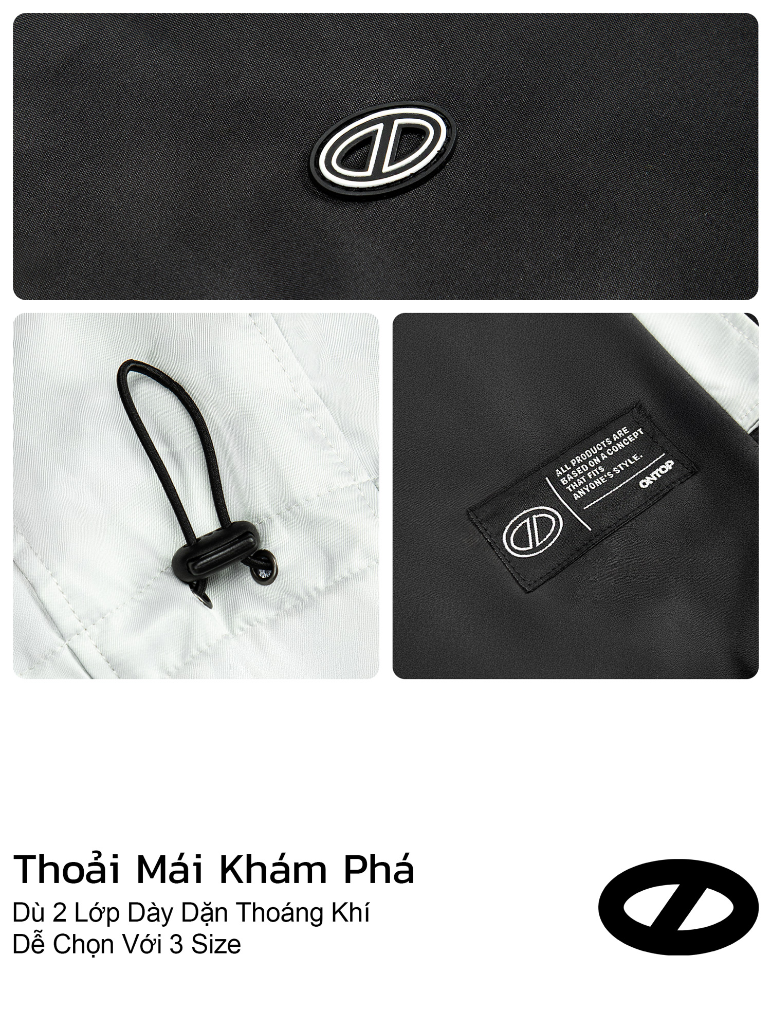 Áo khoác gió có mũ trùm đầu ONTOP