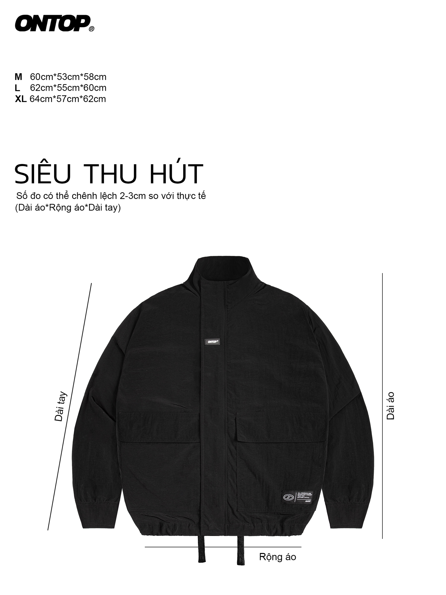 Áo khoác gió nhăn nam nữ ONTOP