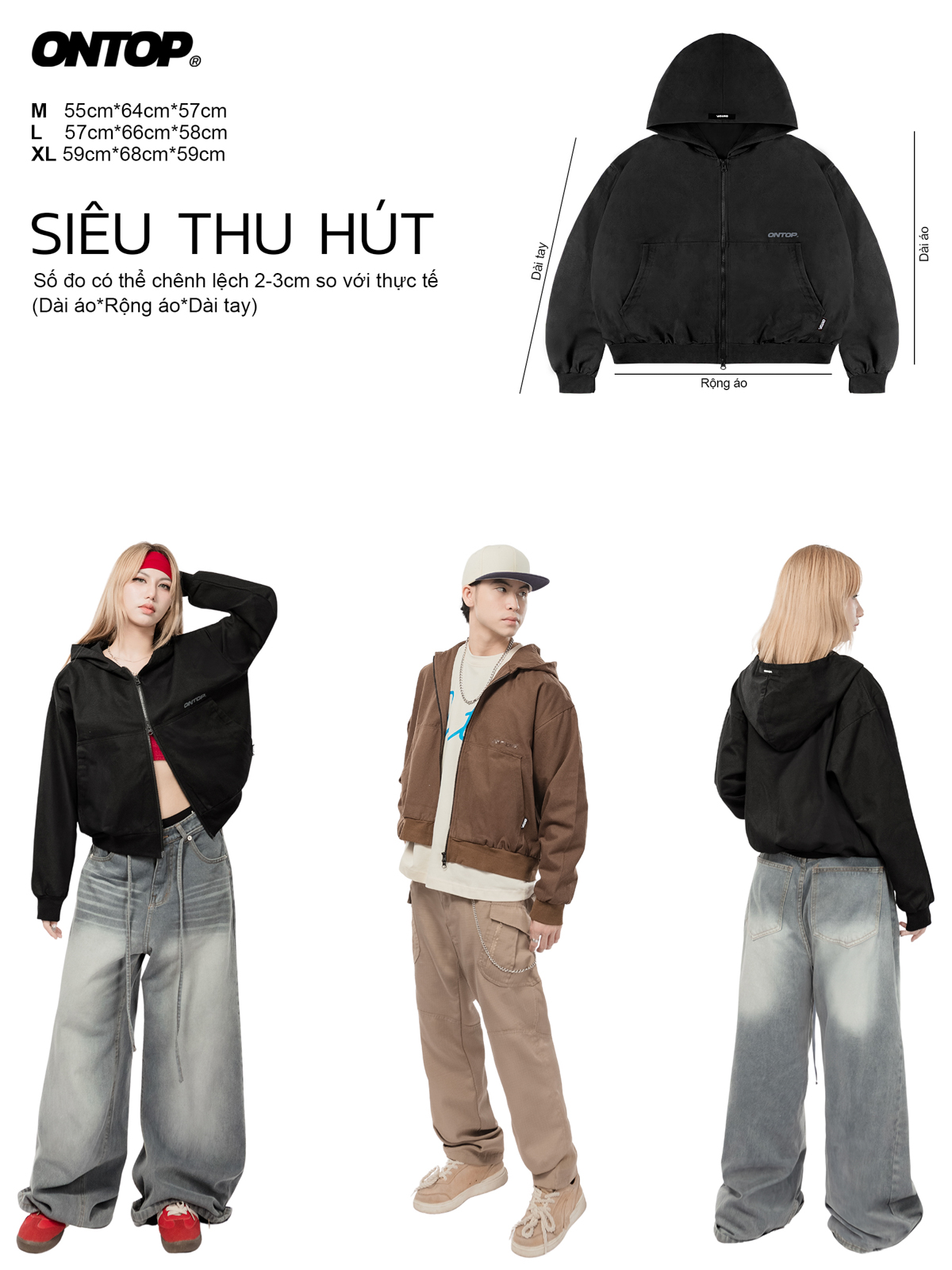 Áo khoác kaki có mũ Ontop