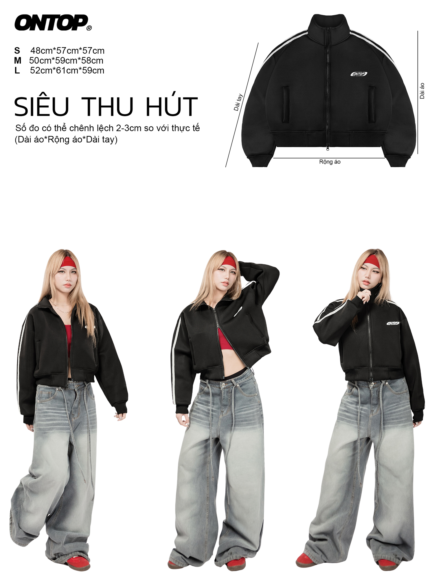 Áo khoác sọc tay ONTOP