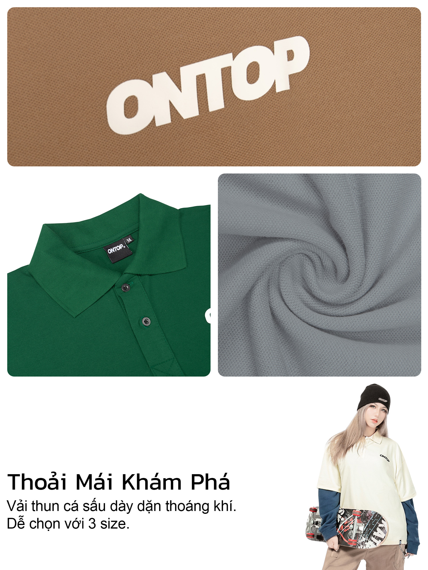 Áo Polo màu nâu ONTOP