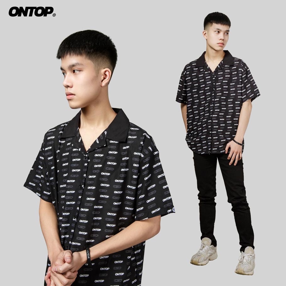 áo sơ mi local brand ONTOP monochrome form rộng