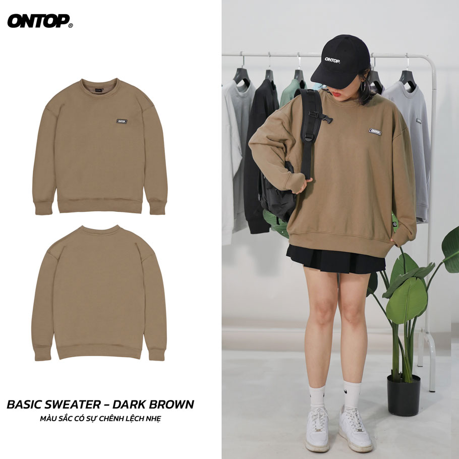 Áo sweater nữ form rộng local brand ONTOP