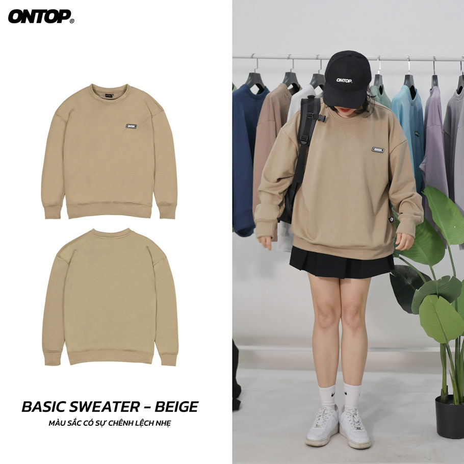 Áo sweater nữ form rộng local brand ONTOP