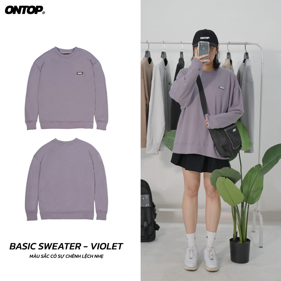 Áo sweater nữ form rộng local brand ONTOP