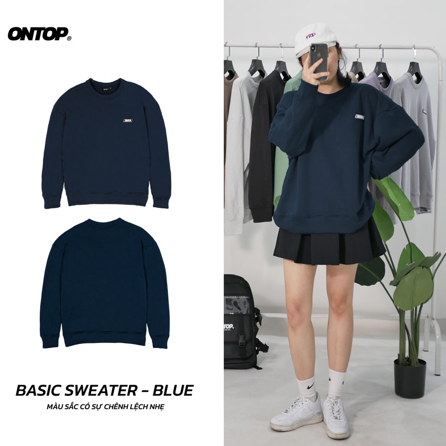 Áo sweater nữ form rộng local brand ONTOP