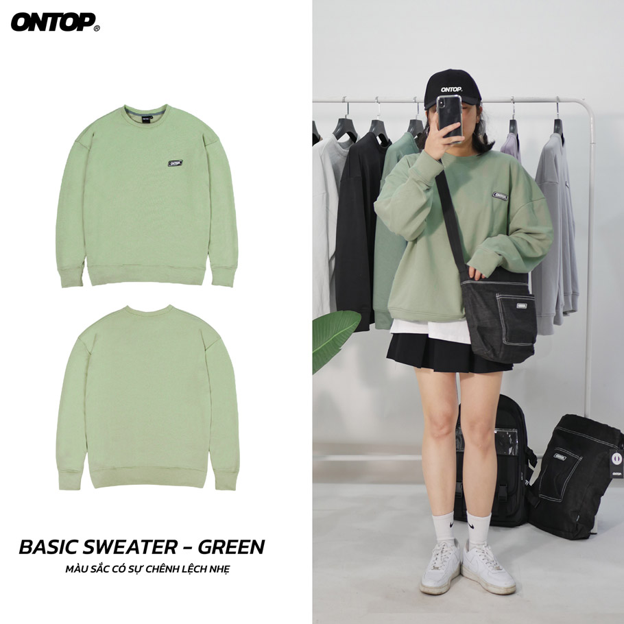 Áo sweater nữ form rộng local brand ONTOP