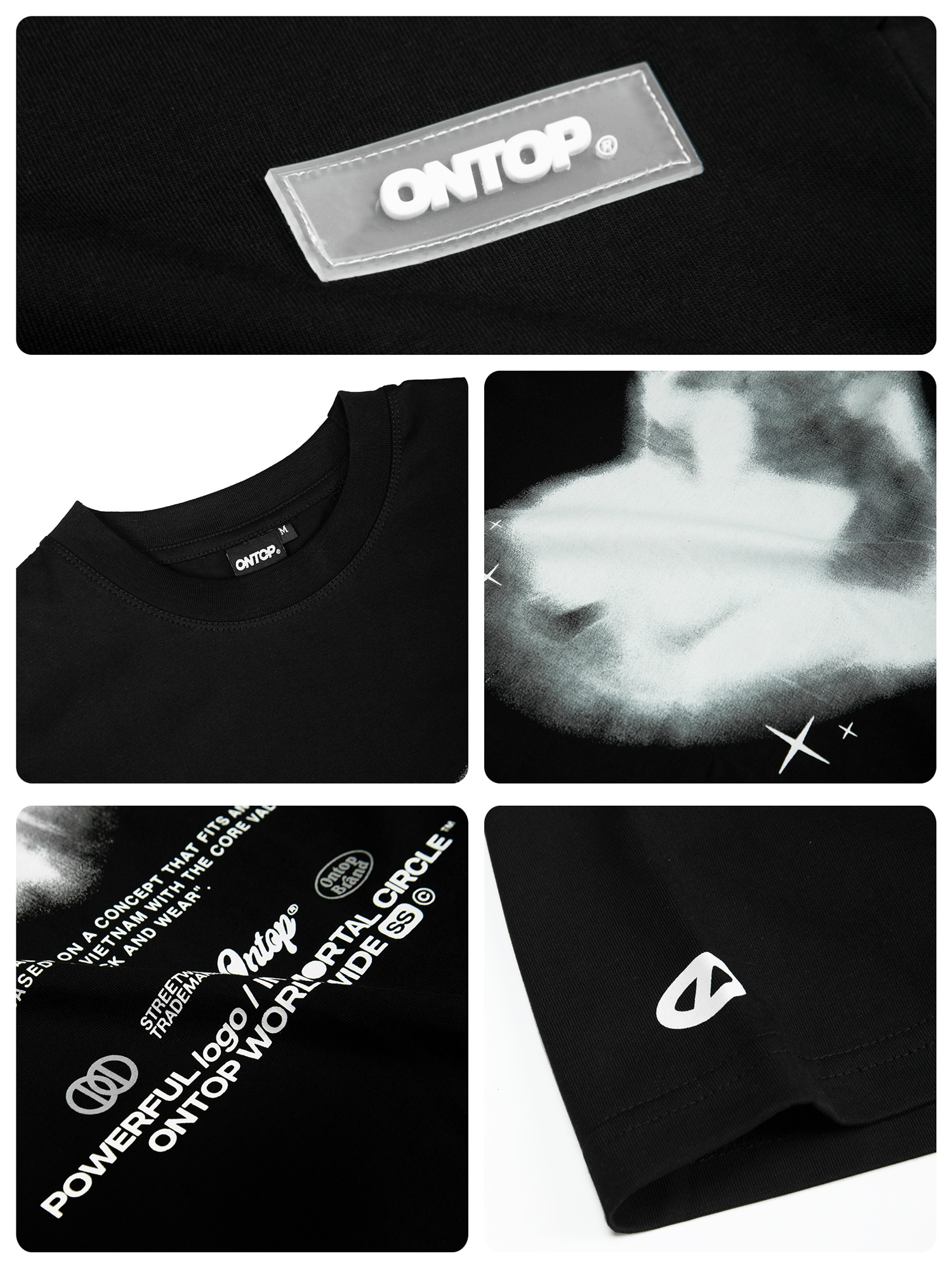Áo thun đen in hình ONTOP