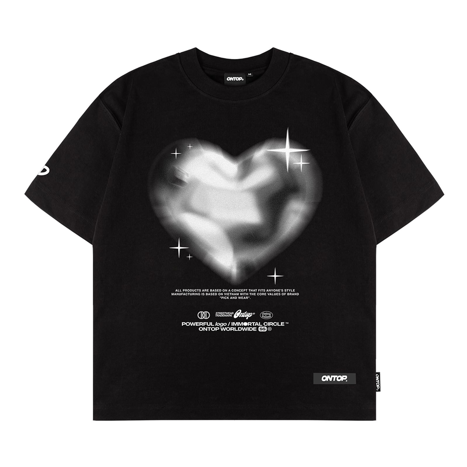 Áo thun đen in hình ONTOP