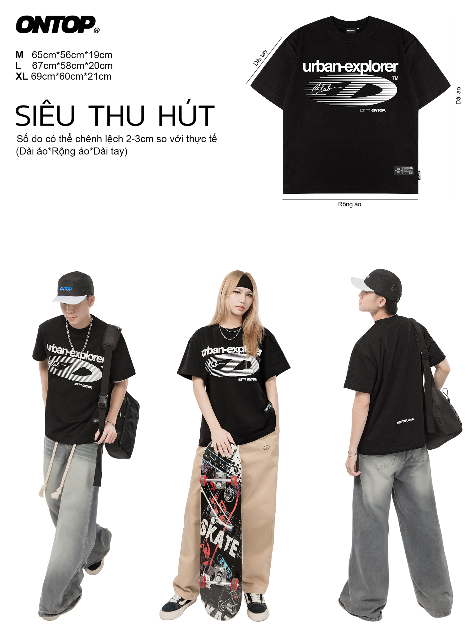 Áo thun đen nam ONTOP