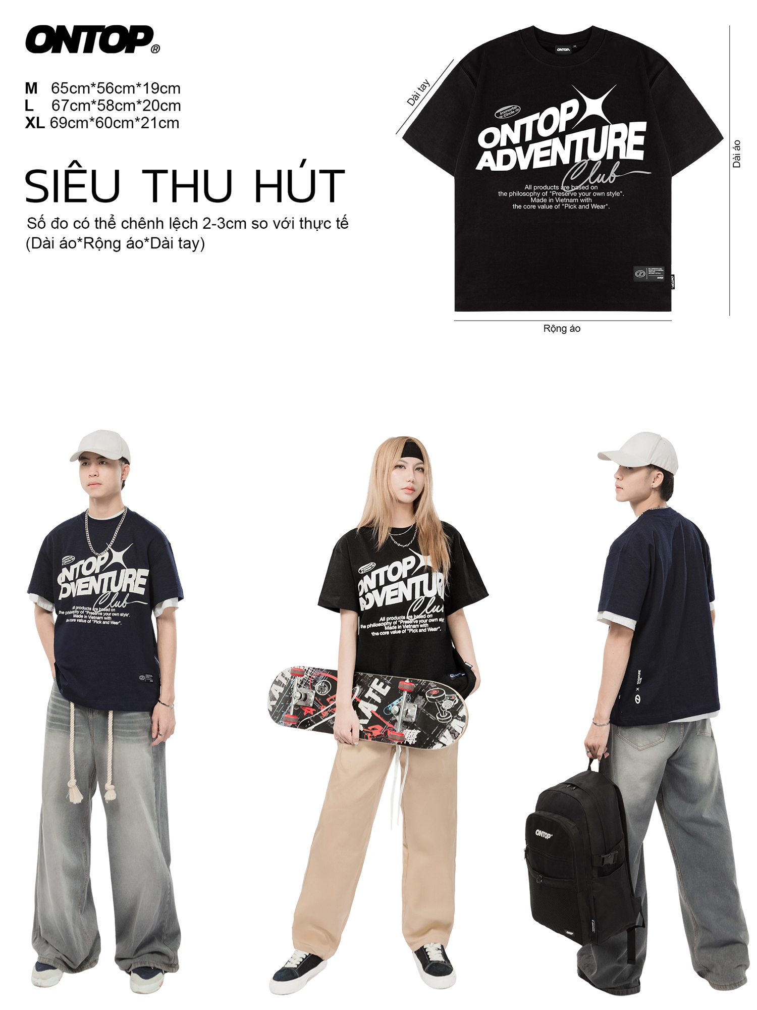 Áo thun xanh than ONTOP