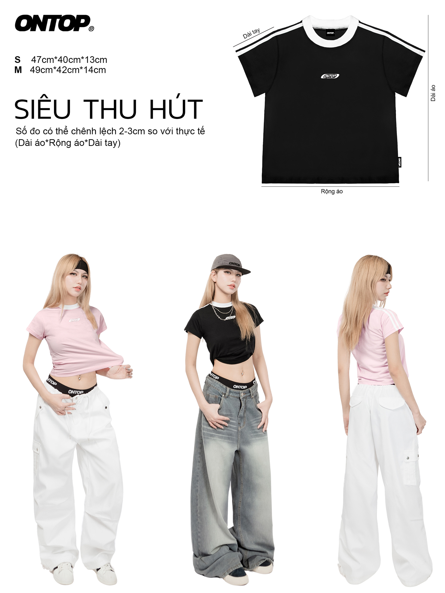 Baby tee sọc vai ONTOP