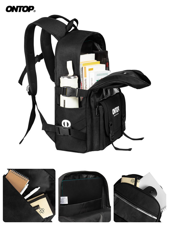 balo canvas basic màu đen ONTOP