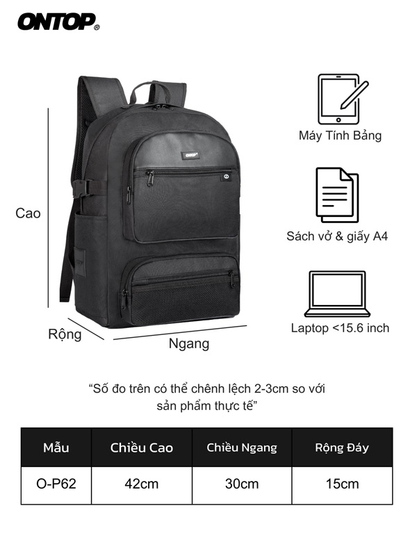 Balo canvas phối da local brand ONTOP Material Backpack Pos-Pro