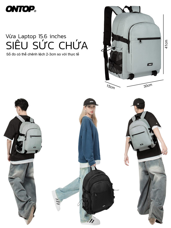 Balo đi học nữ canvas