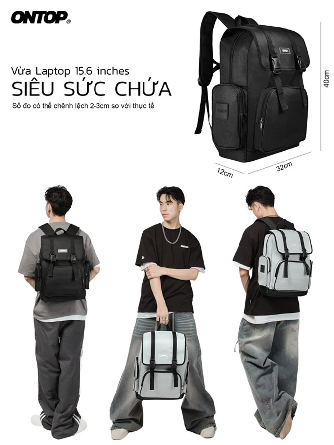 balo vải canvas nam ONTOP