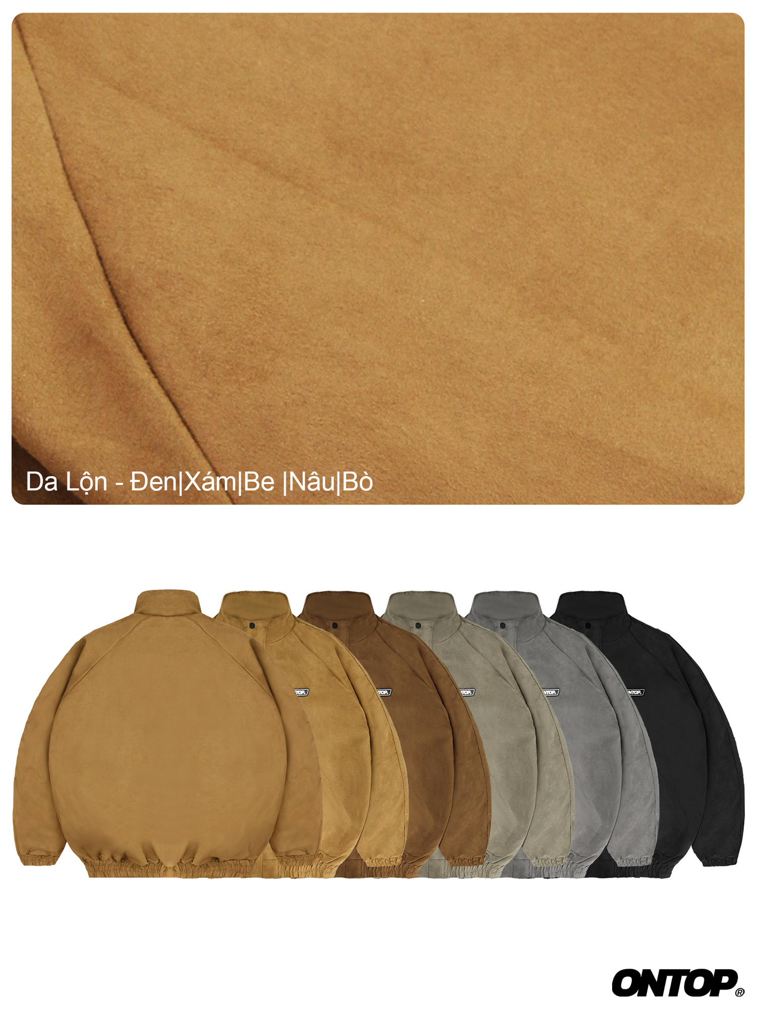 bomber jacket da lộn ONTOP