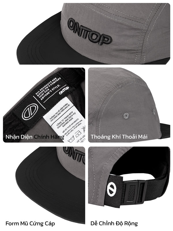 Mũ Snapback chính hãng local brand Ontop màu xám