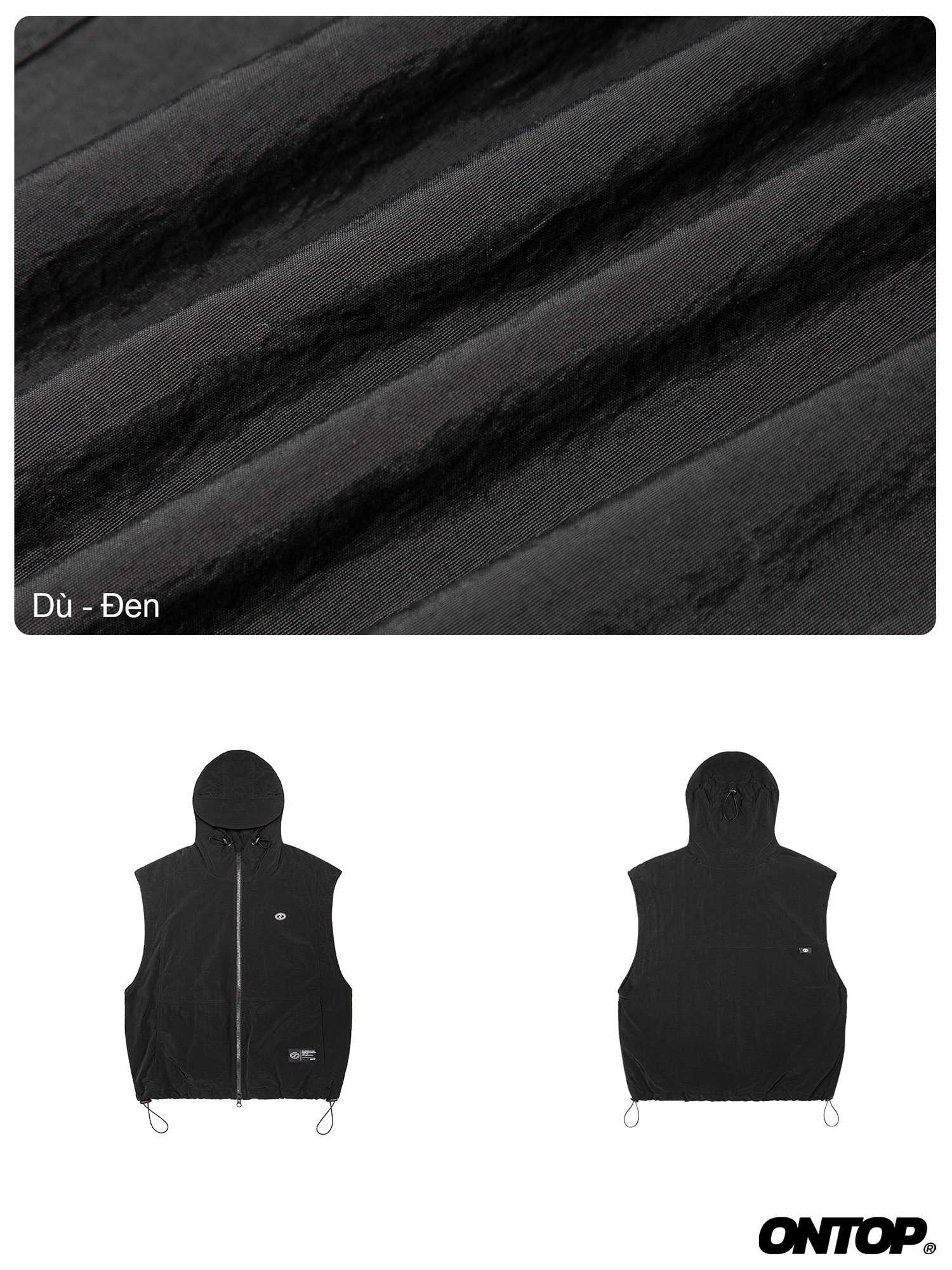 Áo gile nam có mũ ONTOP Nylon Hooded Vest O-AK1