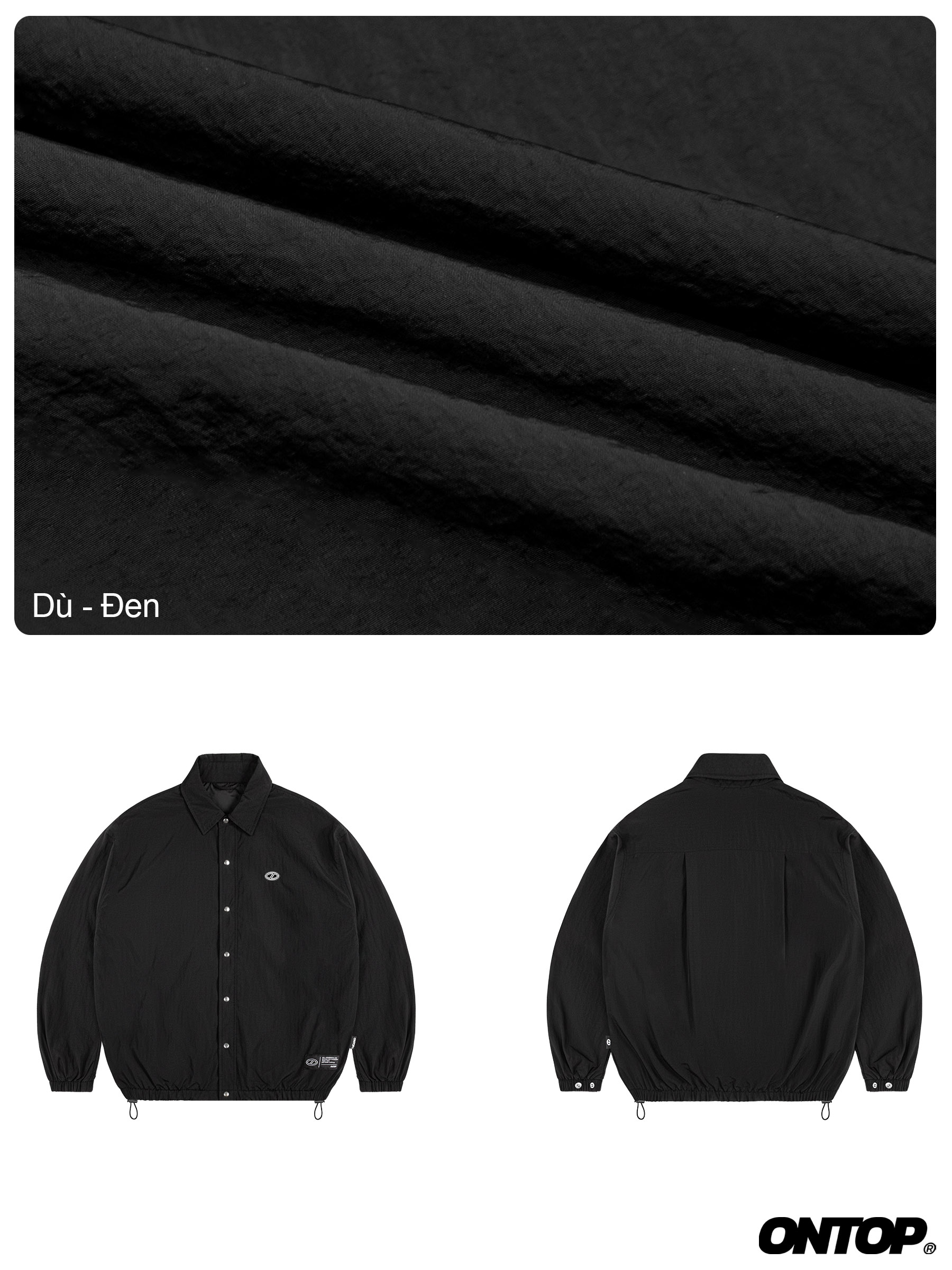 Áo khoác gió nhăn nam ONTOP 2 lớp
