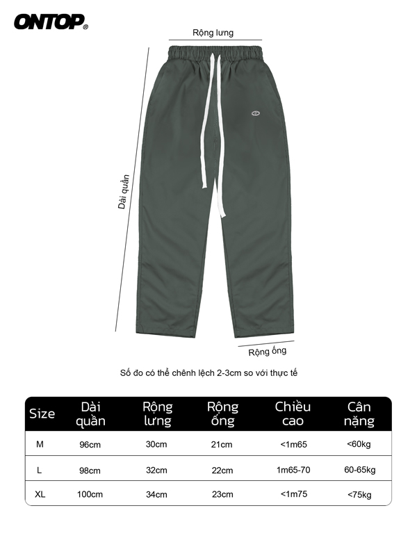 Quần kaki ống suông nam nữ local brand ONTOP