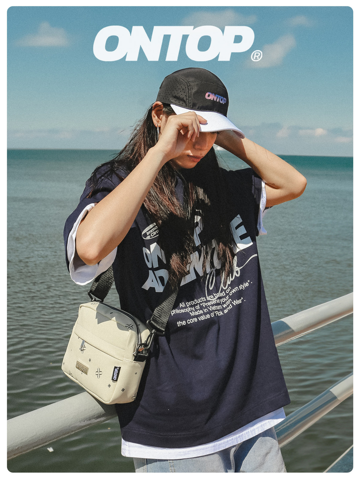 túi da đeo chéo nữ ONTOP