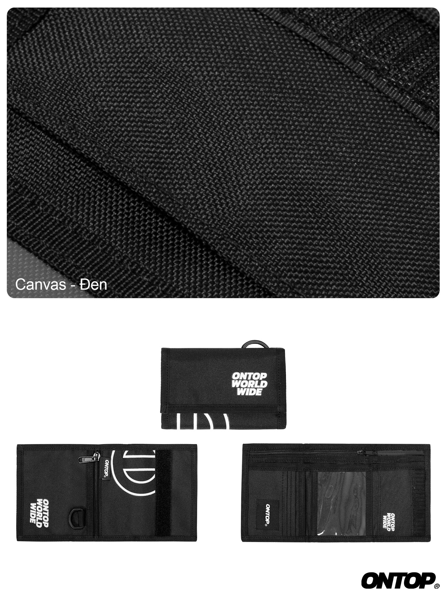 Ví canvas đen nhỏ gọn ONTOP
