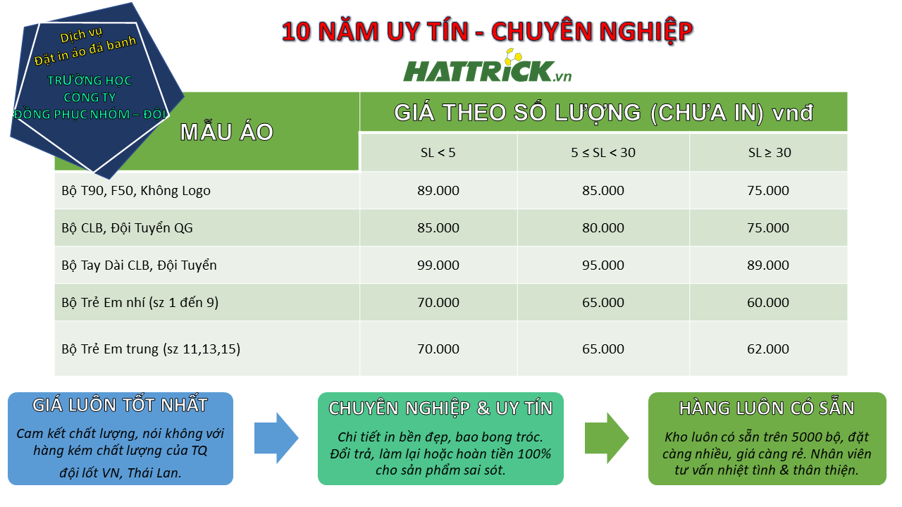 đặt áo đá banh in tên giá rẻ tphcm