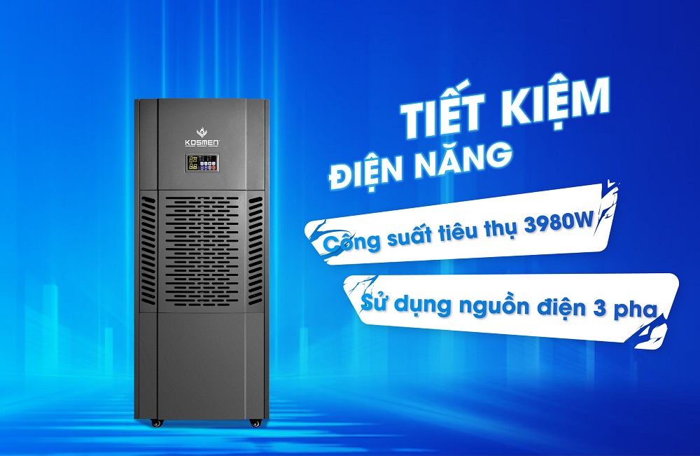 Máy hút ẩm Kosmen KM-250S tiết kiệm điện năng
