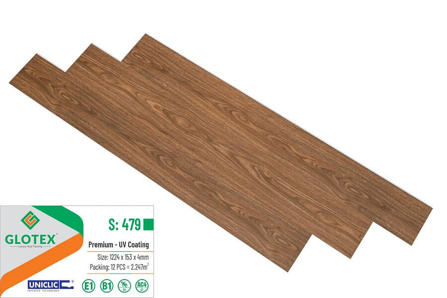 Sàn nhựa hèm khoá Glotex mã S479