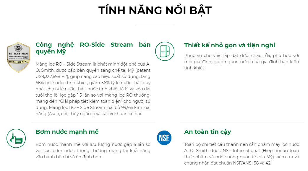 tính năng ao smith m1