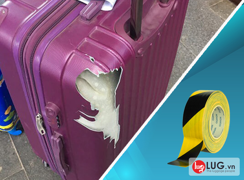 Dùng băng keo để dán vali với những vết vỡ hoặc rách nhỏ