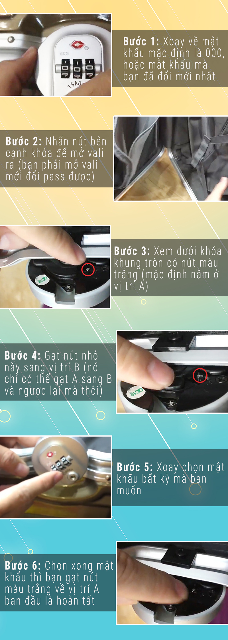 Hướng dẫn cách đổi mật khẩu khóa khung tròn