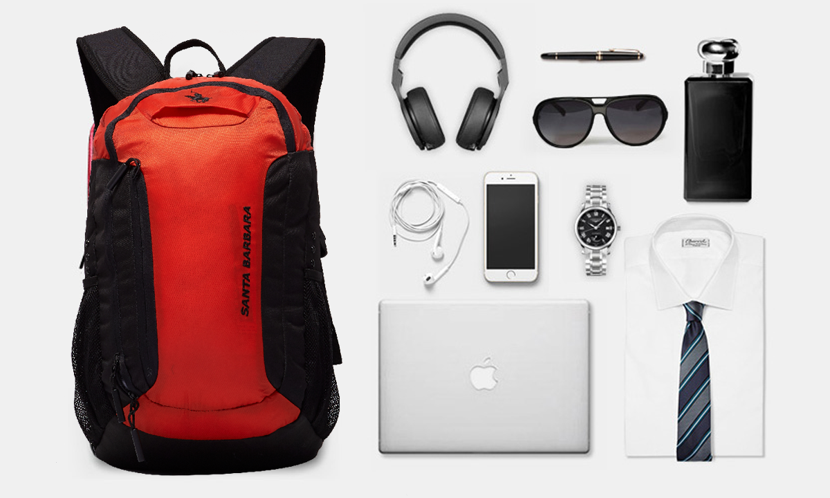 Balo thời trang đến từ thương hiệu Santa Barbara có thể mang theo laptop lên đến 15inch.