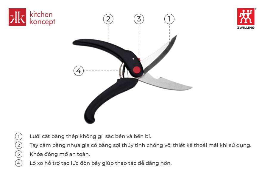 ZWILLING - Kéo cắt thịt gia cầm cán cong