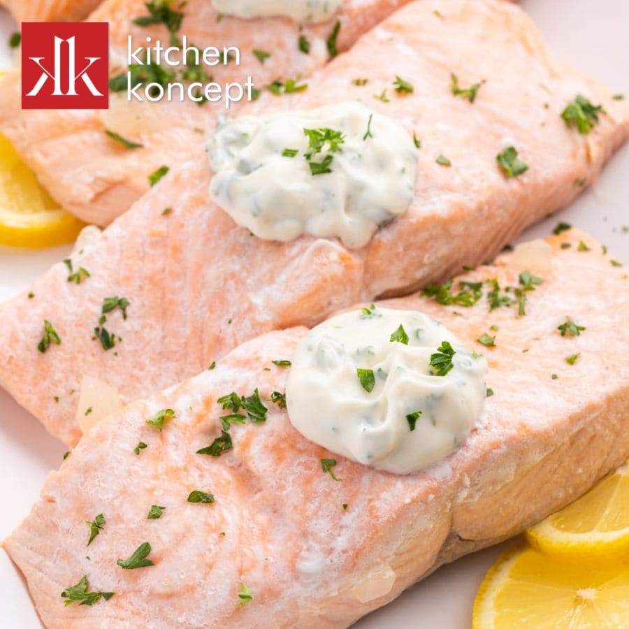Cách làm cá hồi áp chảo sốt Mayonnaise