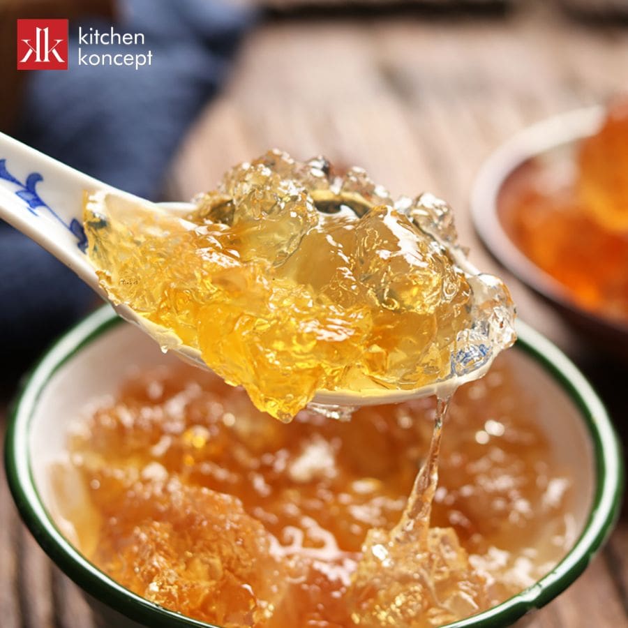 Ngâm nhựa đào sẽ nở bung ra rất nhiều