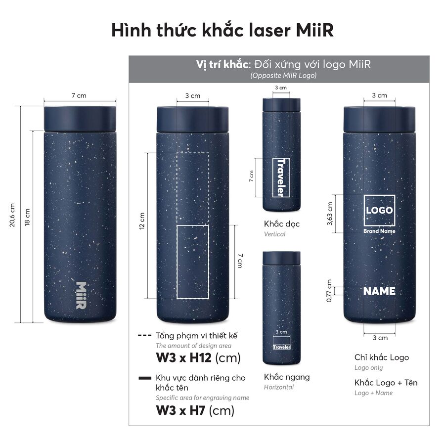 Mẫu khắc bình 360 Traveler