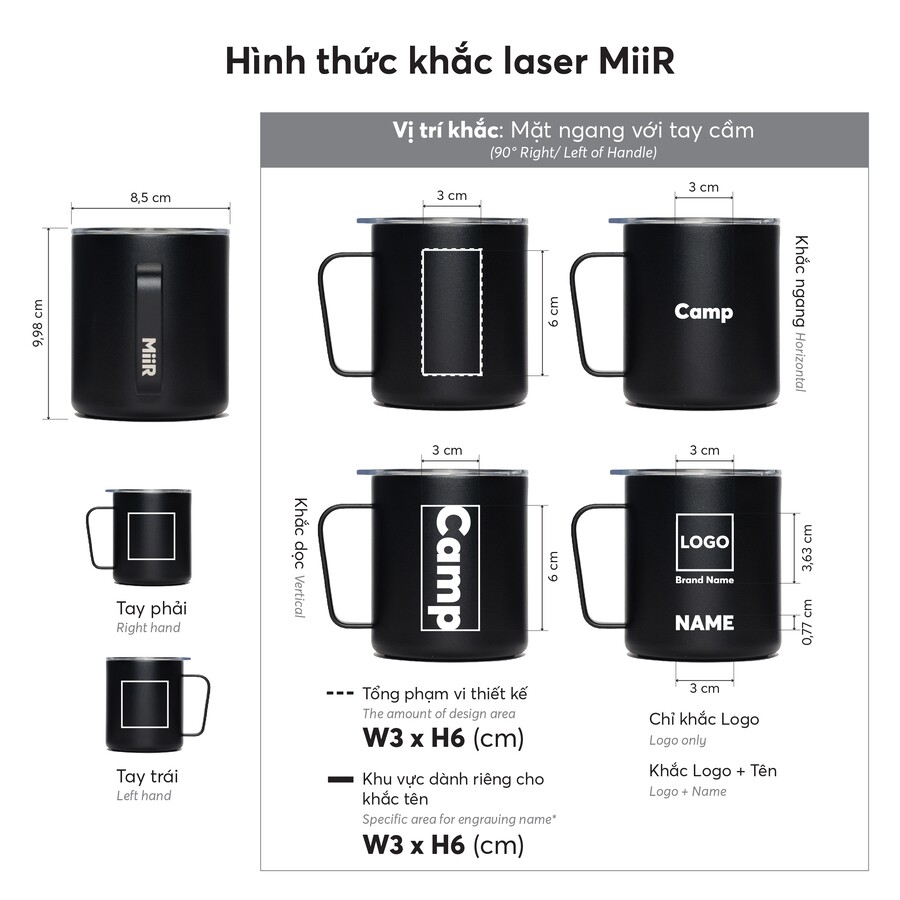 Mẫu khắc Cốc giữ nhiệt Camp Cup 354ml