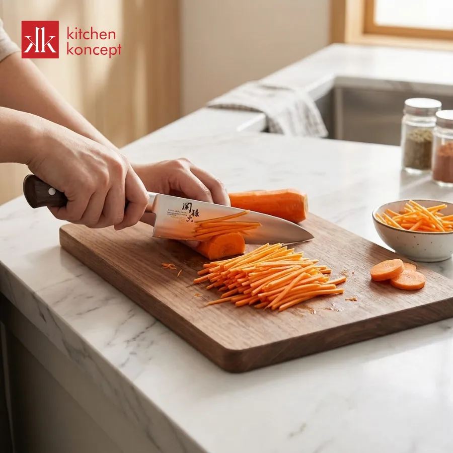 Kỹ thuật cắt thái đồng đều giúp nguyên liệu chín cùng lúc