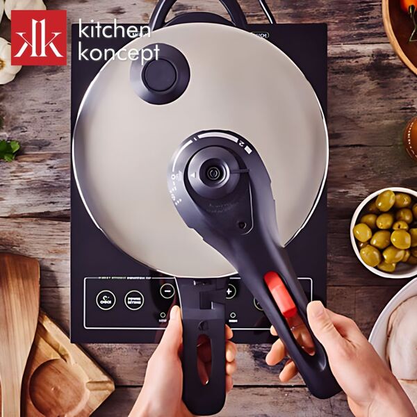 Cách đặt nồi áp suất tráng men lên bếp