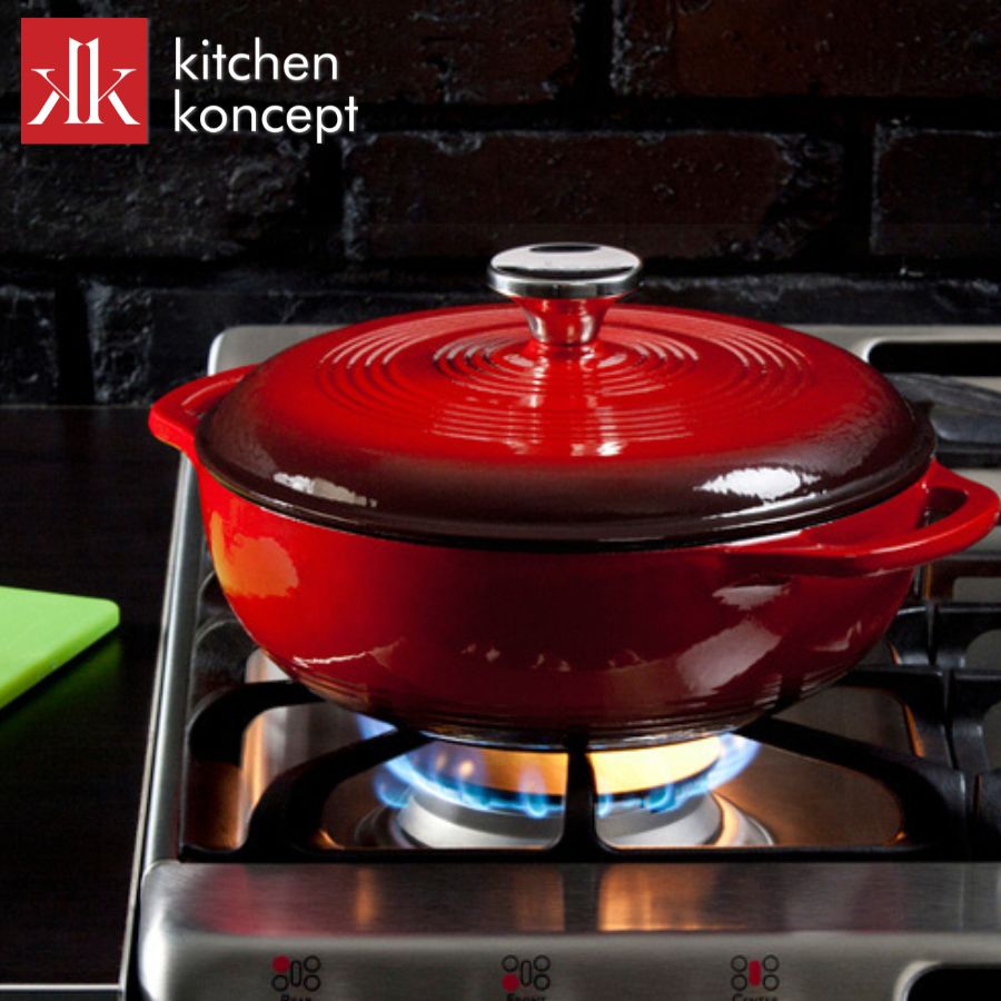 Lưu ý vệ sinh và sử dụng nồi gang LODGE tráng men màu đỏ