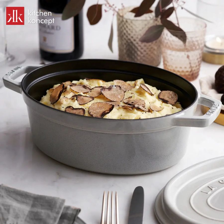 nồi gang STAUB oval màu nấm trắng