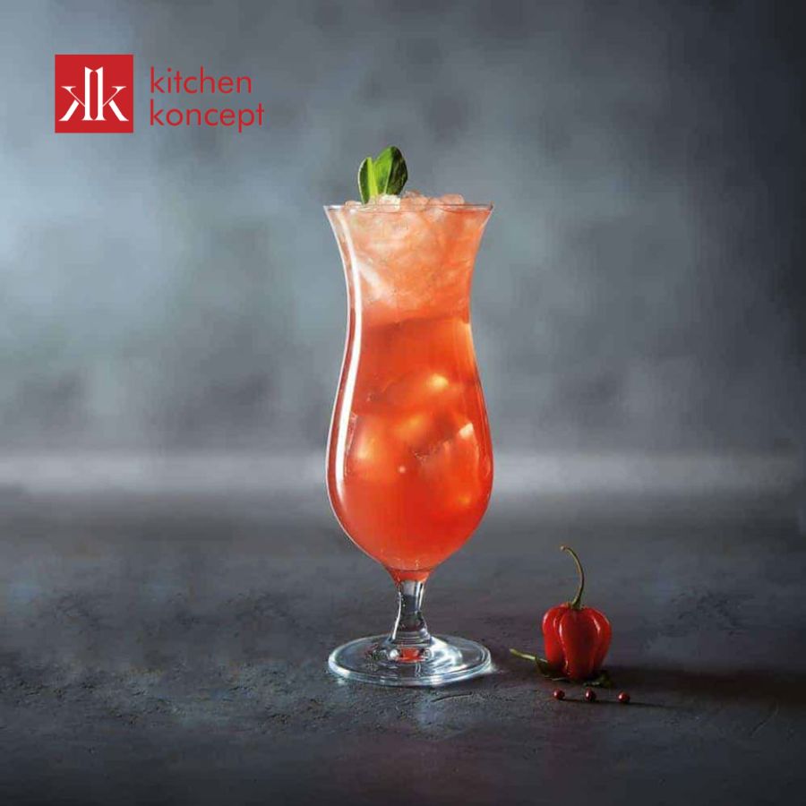 Ly Hurricane thường dùng để pha chế cocktail nhiệt đới, nước ép