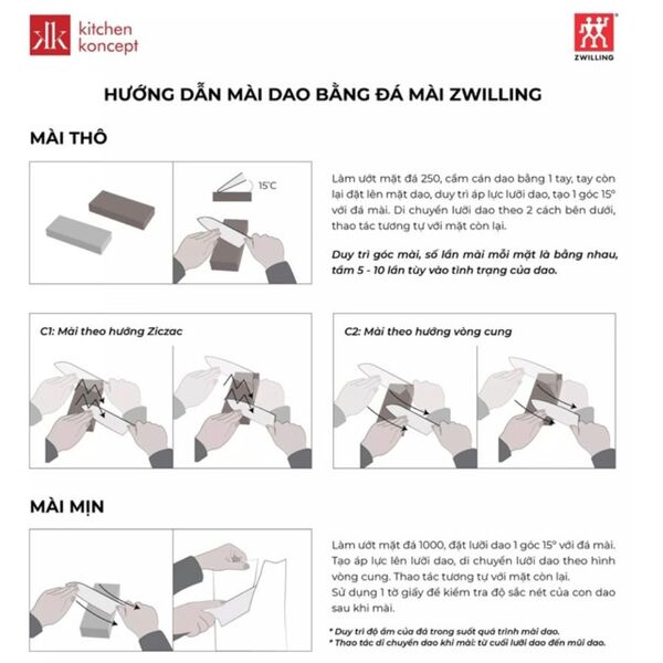 Mài dao bằng đá mài dao ZWILLING