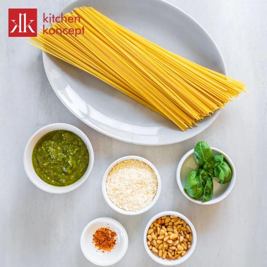 Nguyên liệu cần chuẩn bị cho món mì Ý sốt Pesto