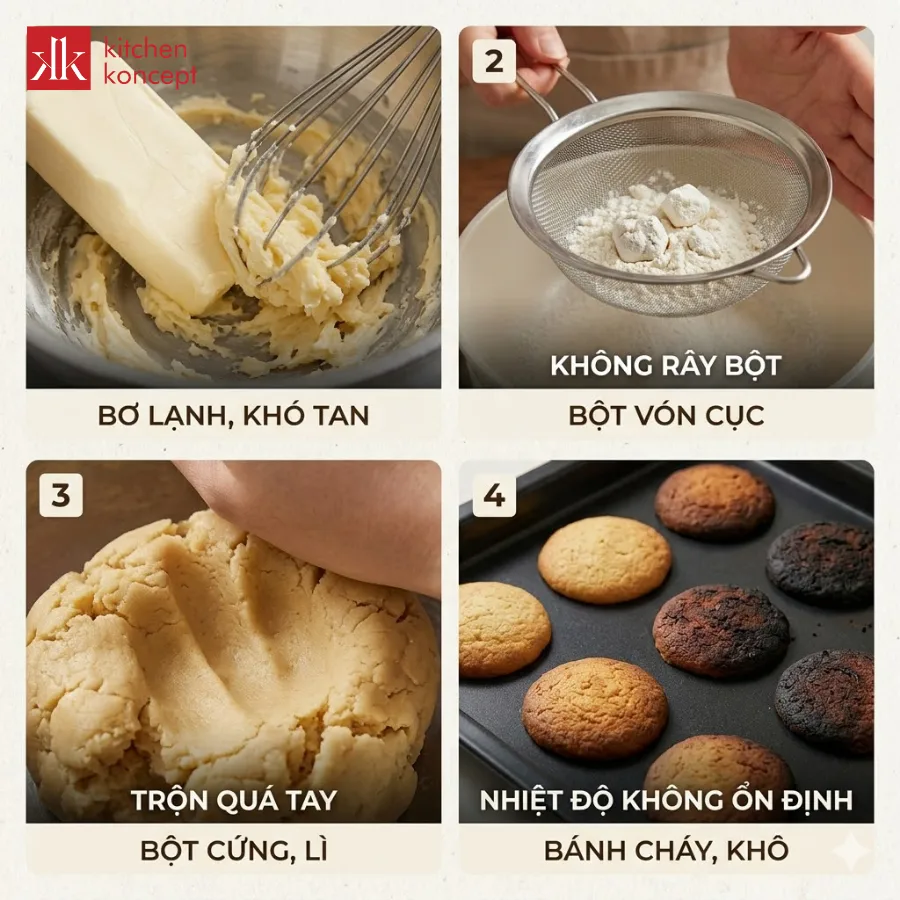 4 sai lầm khiến bánh quy không giòn, không đạt độ xốp