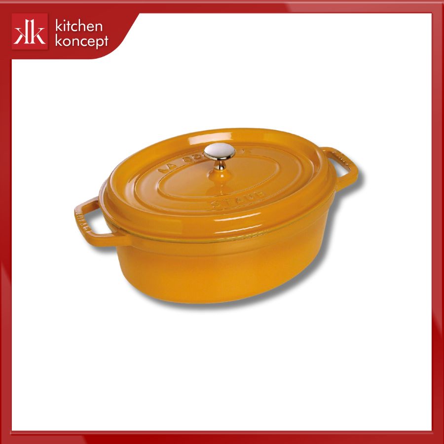 Nồi gang oval STAUB màu vàng 27cm chính hãng
