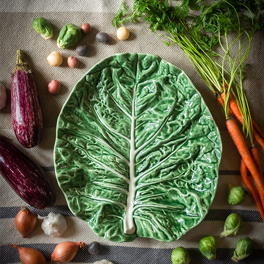 Tô gốm hình lá salad