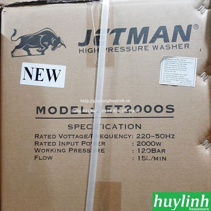 Máy rửa xe cao áp chuyên nghiệp Jetman JET2000S - 2000W 4